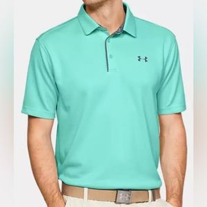 Men’s Under Armour Tech Polo Golf Shirt Size Medium Aqua